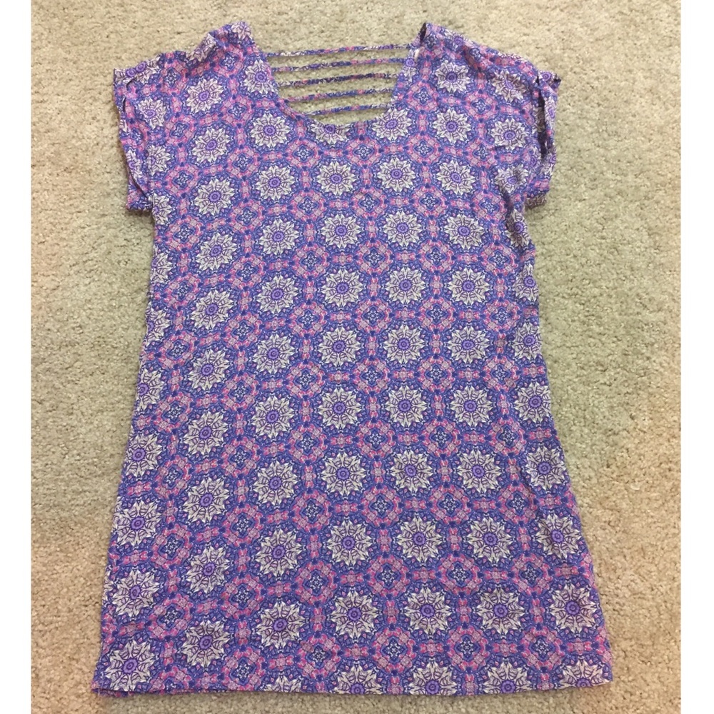 Purple/pink floral “t-shirt” dress